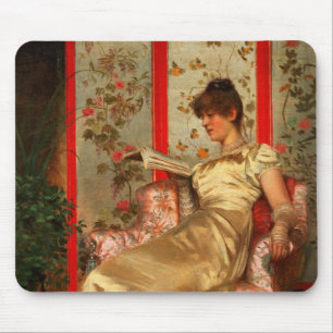 Lady Reading Mouse Mat