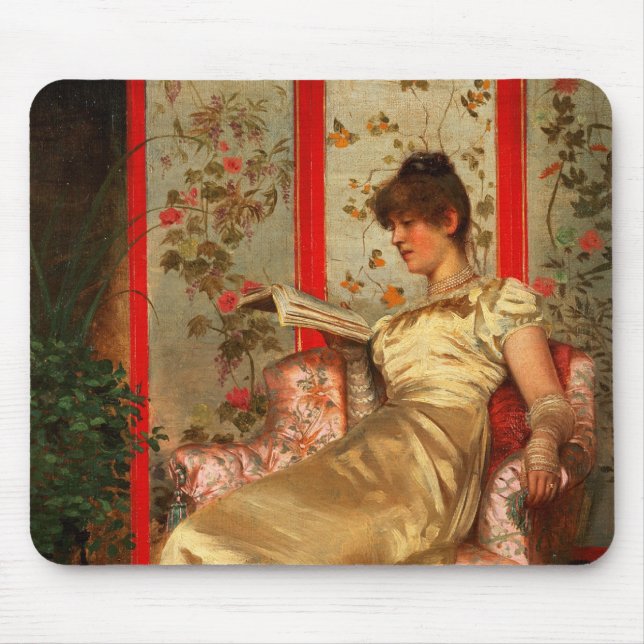 Lady Reading Mouse Mat (Front)