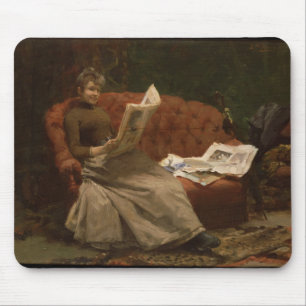 Lady Reading Mouse Mat