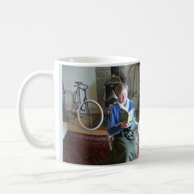 Lady reading, Victorian quote Coffee Mug (Left)