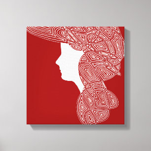 Lady Red Canvas Print