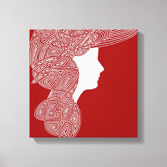Lady Red Canvas Print (Front)