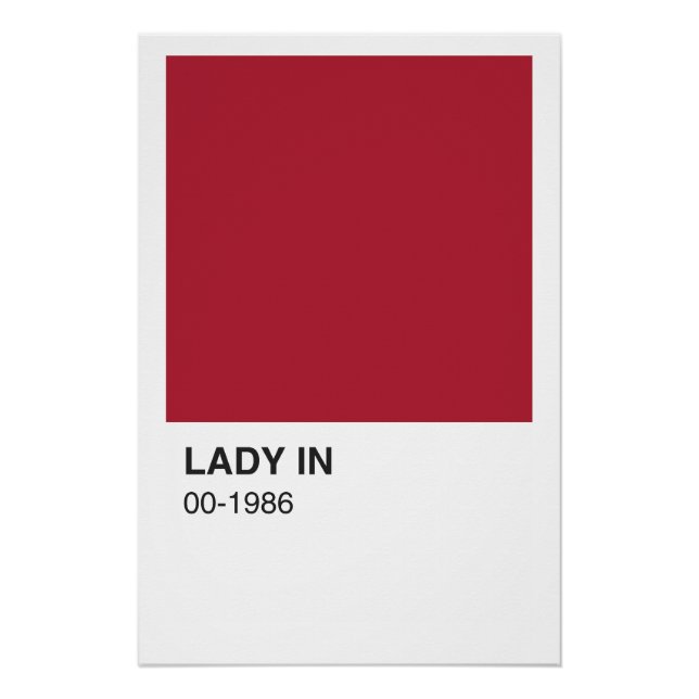 Lady Red Colour Song - White Border Poster (Front)
