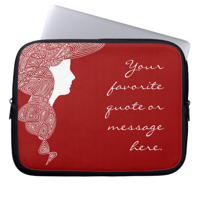 Lady Red Customised Laptop Sleeve (Front)