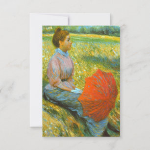 Lady Resting in a Green Meadow Card