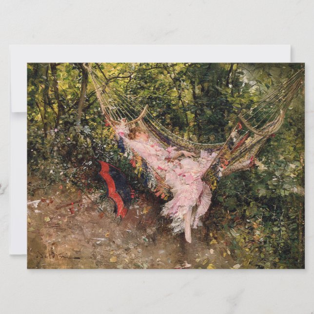 Lady Resting in a Hammock (by Giovanni Boldini) Card (Front)