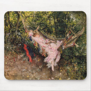 Lady Resting in a Hammock (by Giovanni Boldini) Mouse Mat