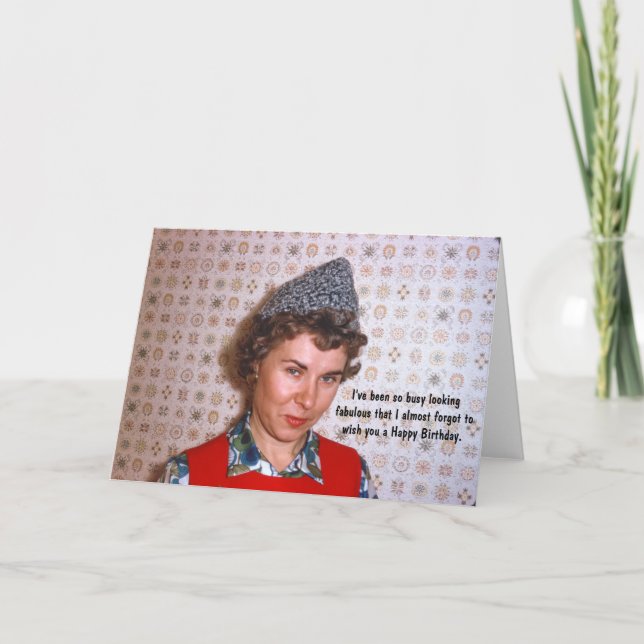 Lady Retro Fabulous Birthday Humour Card (Front)