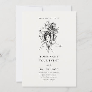 Lady Retro Vintage elegant Invitation