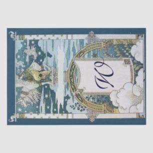 LADY RIDING UNICORN Monogram  Tissue Paper