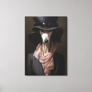 Lady Saluki Top Hat Canvas Print