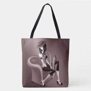 Lady Saxophonist - A Jazz-Inspired Shoulder Tote Bag