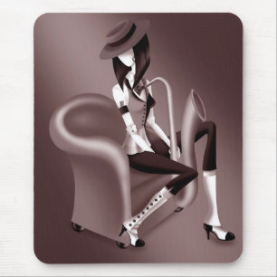 Lady Saxophonist - Jazz-Inspired Mousemat 