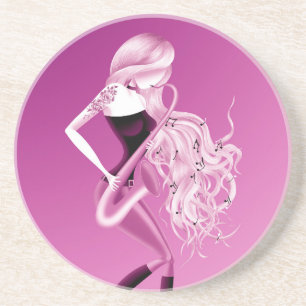 Lady Saxophonist Musician Coaster