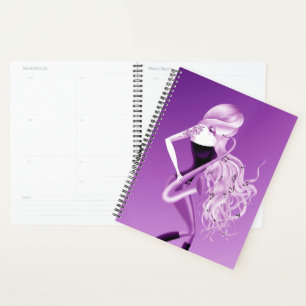 Lady Saxophonist Musician purple Planner