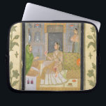 Lady seated in a Pavilion with attendants, from th Laptop Sleeve<br><div class="desc">Image:140523  Lady seated in a Pavilion with attendants,  from the Small Clive Album (opaque w/c on paper). Mughal School (18th century). Victoria & Albert Museum,  London,  UK,  The Stapleton Collection.  Art,  Fine Art.</div>