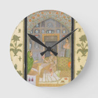 Lady seated in a Pavilion with attendants, from th