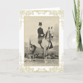 Lady sidesaddle rider birthday card