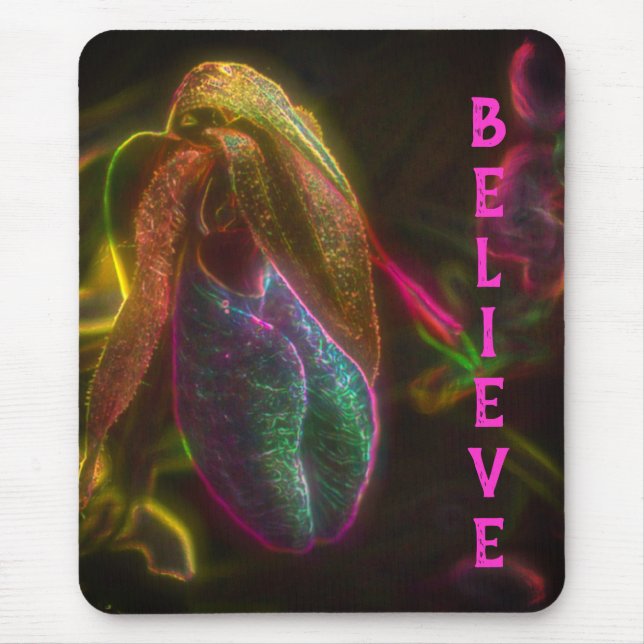 Lady Slipper Believe Inspirational Mouse Mat (Front)