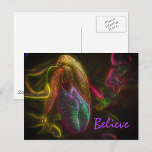 Lady Slipper Believe Inspirational Words Postcard