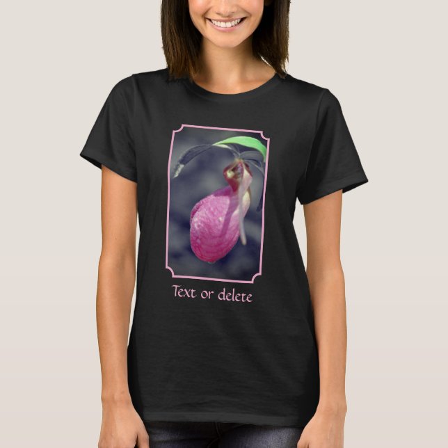 Lady Slipper Orchid Partial Color Personalized T-Shirt (Front)