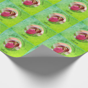 Lady Slipper Orchid Personalised Birthday  Wrapping Paper