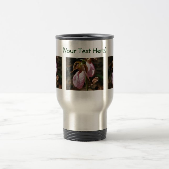 Lady Slipper Pair Flower Photography Travel Mug (Center)