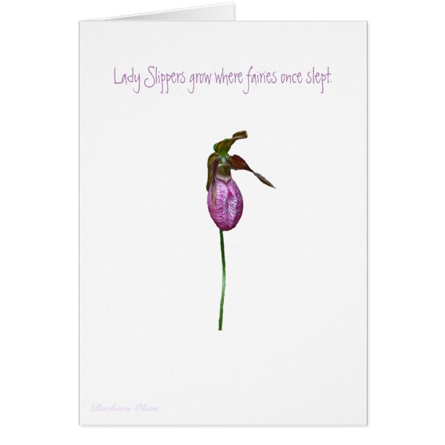 Lady Slippers grow where fairies once slept. Card (Front)