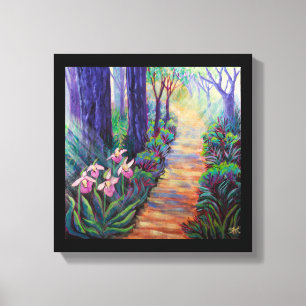 Lady Slippers on the Path Canvas Print