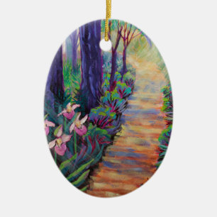 Lady Slippers on the Path Ceramic Tree Decoration
