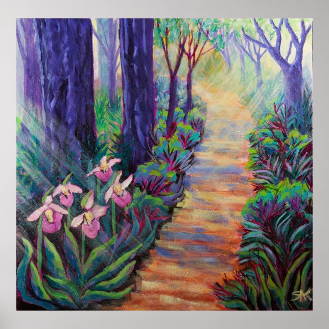 Lady Slippers on the Path Poster (Front)