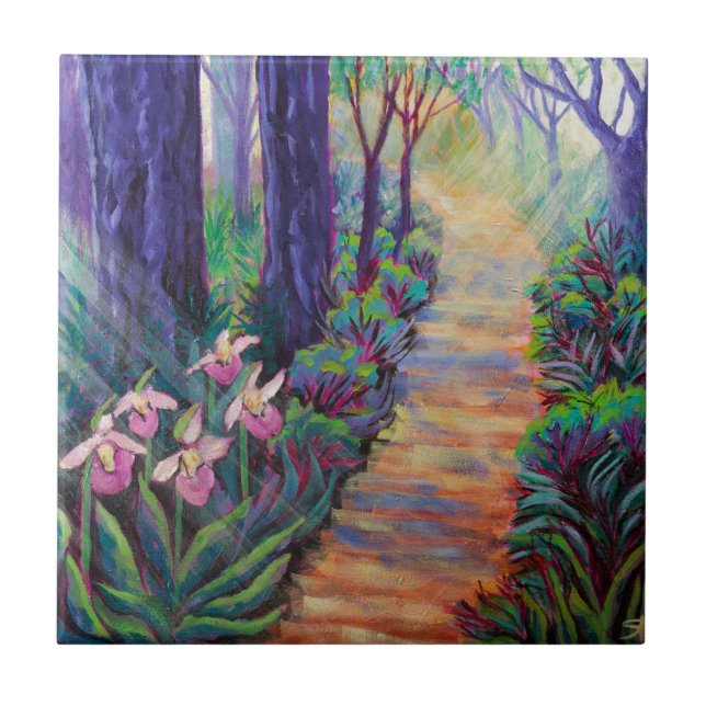 Lady Slippers on the Path Tile (Front)