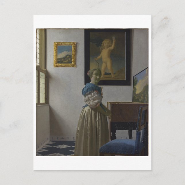 Lady Standing at a Virginal by Johannes Vermeer Postcard (Front)