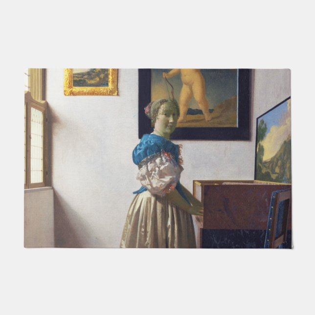 Lady Standing at a Virginal, Johannes Vermeer Doormat (Front)