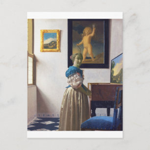 Lady Standing at a Virginal, Johannes Vermeer Postcard