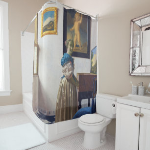 Lady Standing at a Virginal, Johannes Vermeer Shower Curtain