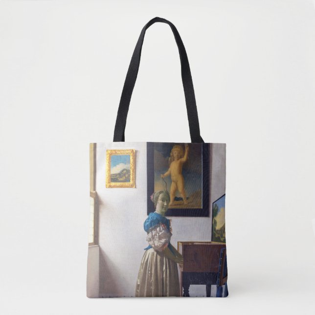 Lady Standing at a Virginal, Johannes Vermeer Tote Bag (Front)
