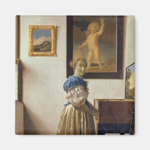 Lady standing at the Virginal, c.1672-73 Magnet