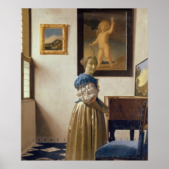 Lady standing at the Virginal, c.1672-73 Poster (Front)