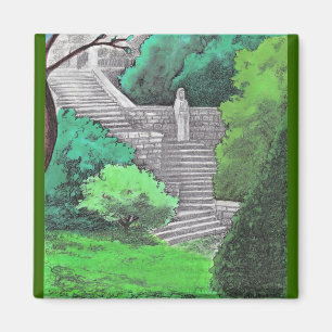 Lady statue in the garden of an Italian park Magnet