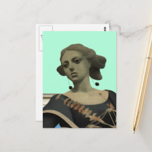 Lady Statue Postcard