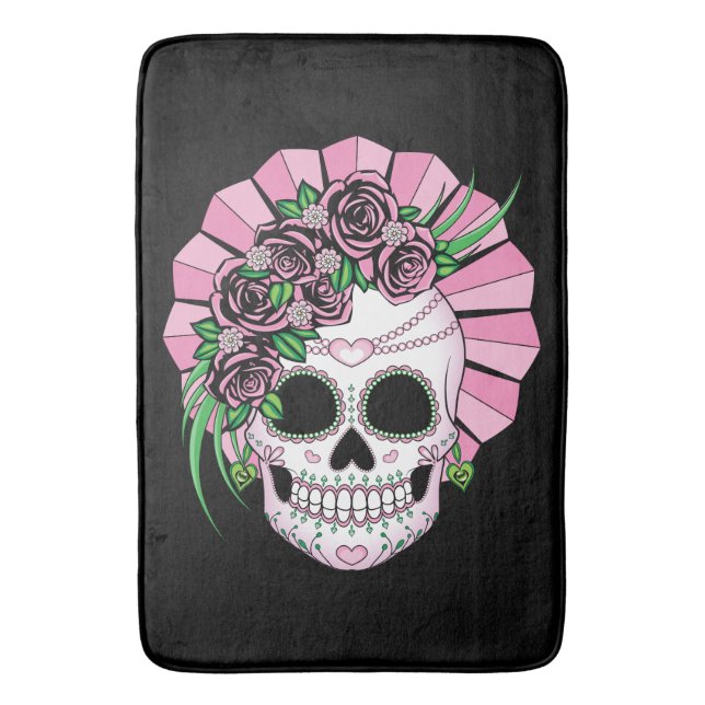 Lady Sugar Skull Bath Mat (Front Vertical)