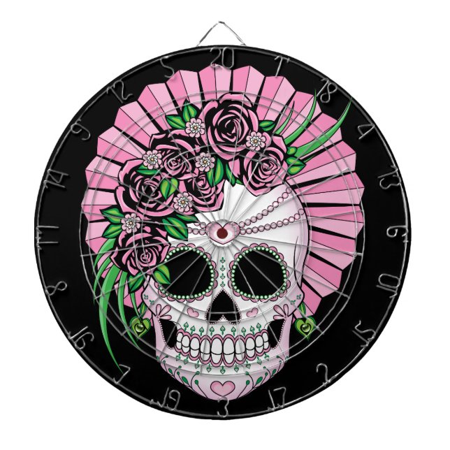 Lady Sugar Skull Dartboard (Front)