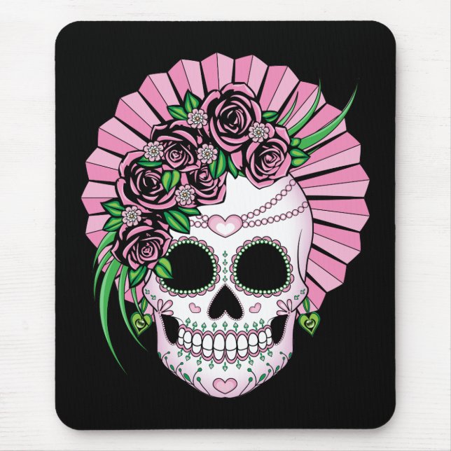 Lady Sugar Skull Mouse Mat (Front)