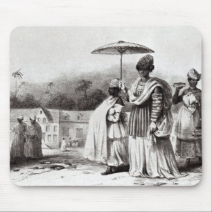 Lady taking child to Baptism Mouse Mat