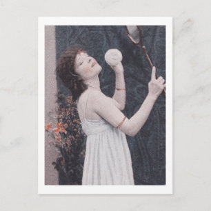 Lady Tennis Player, Retro Woman vintage postcard