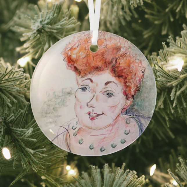 Lady & the Necklace Glass Tree Decoration (Insitu)