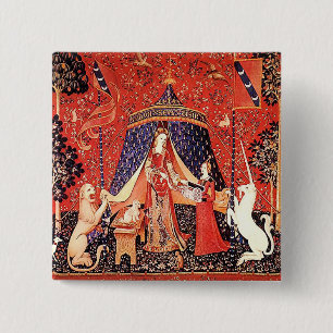 "Lady & the Unicorn" 15 Cm Square Badge