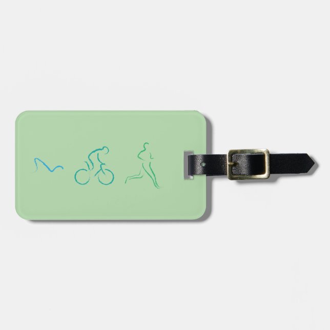 Lady Triathlon Luggage Tag (Front Horizontal)