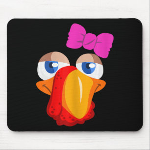 Lady Turkey Face Mouse Mat